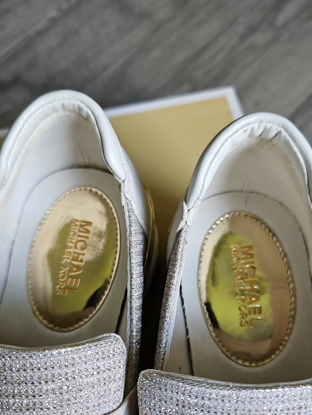 |$35| Michael Kors Felix Trainer Extreme Glitter Mesh Slip-On Sneakers Size 8 - Picture 10 of 11